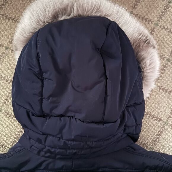 Gorski Navy Blue Apres Ski Parka with hood w fur trim US 10 - Picture 15 of 16